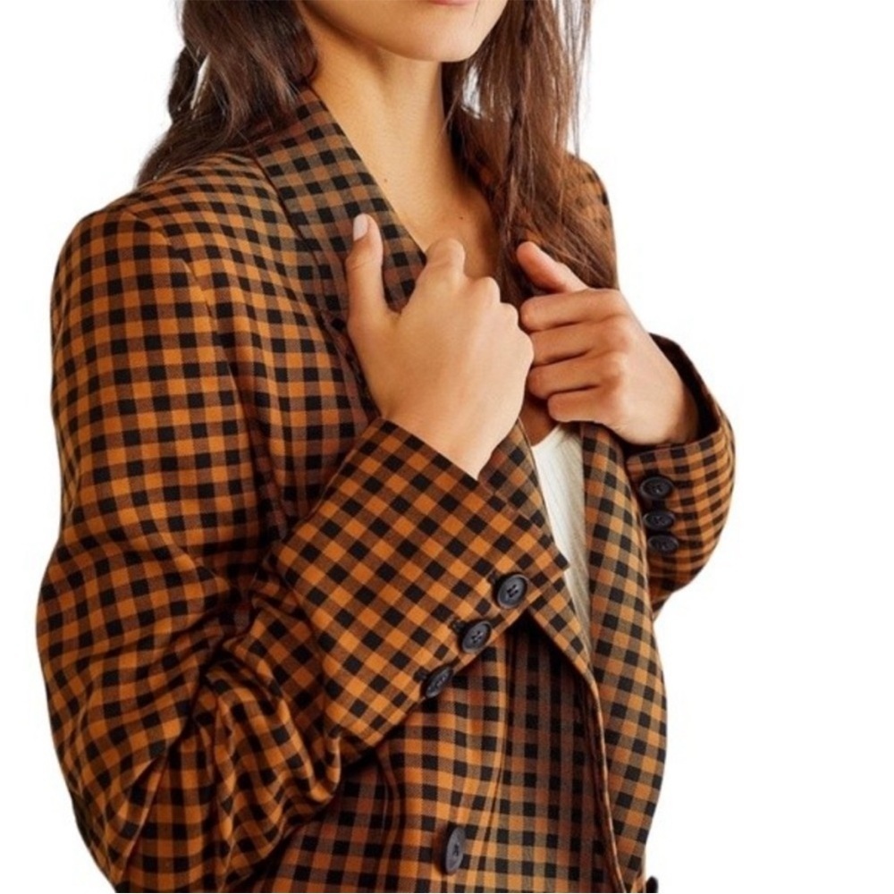 NWOT Free People Ashby Gingham Checkered Blazer - Picture 4 of 13